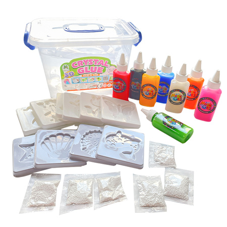 KLEJ ŻEL 3D CRYSTAL GLUE KREATYWNY ZESTAW W WIADERKU MASA PLASTYCZNA