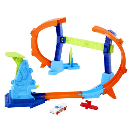 HOT WHEELS STUNT TRACKS ZESTAW Mistrzowski skok na pętli + autko, zestaw +4