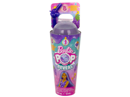 LALKA BARBIE POP REVEAL FRUIT SERIES ZESTAW Z 8 NIESPODZIANKAMI WINOGRONOWA