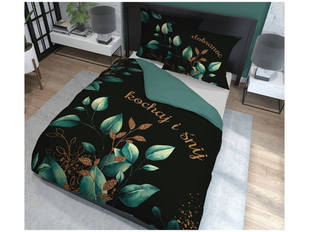 EKSKLUZYWNA ZIELONA LIŚCIE BOHO POŚCIEL 220x200
