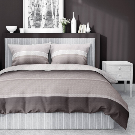 BEŻOWA BRĄZOWA POŚCIEL Bawełna satynowa 220X200