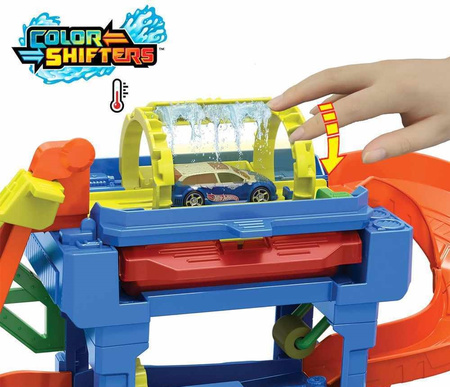 HOT WHEELS MYJNIA SAMOCHODOWA ZESTAW TORÓW ODJAZDOWE ZAKRĘTY + AUTKO HTN80