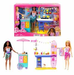 BARBIE MALIBU I BROOKLYN ZESTAW DZIEŃ NAD MORZEM 2 LALKI + AKCESORIA