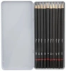 OŁÓWKI ZESTAW OŁÓWKÓW PROFESJONALNE DO SZKICOWANIA RYSOWANIA 10 szt  ETUI