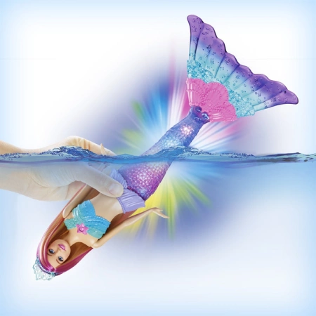BARBIE DREAMTOPIA LALKA SYRENKA MALIBU ŚWIECĄCA HDJ36