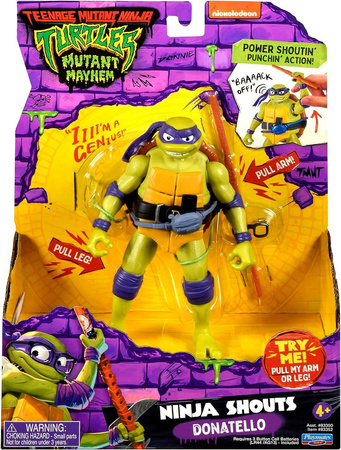 WOJOWNICZE ŻÓŁWIE NINJA Figurka DŹWIĘK Donatello