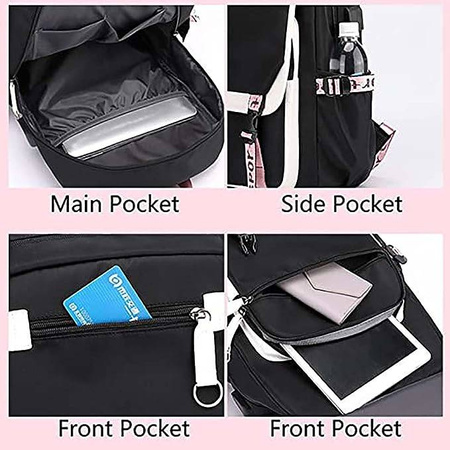 PLECAK SZKOLNY MŁODZIEŻOWY MIEJSKI DO SZKOŁY A4 POMPON