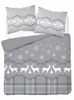 POŚCIEL ŚWIĘTA ŚWIĄTECZNA RENIFERY BAWEŁNA SATYNOWA 160X200 GWIAZDKA SIWA
