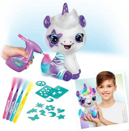 AIRBRUSH PLUSH JEDNOROŻEC POKOLORUJ PLUSZAKA PLUSZ MASKOTKA DO KOLOROWANIA