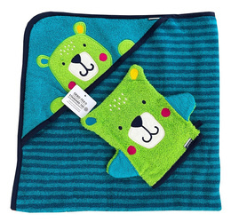 RĘCZNIK Z KAPTUREM + MYJKA MIŚ MISIE PONCHO PONCZO