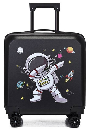 KOSMOS KOSMONAUTA WALIZKA NA KÓŁKACH DLA DZIECI CZARNA WAKACJE SZYFR