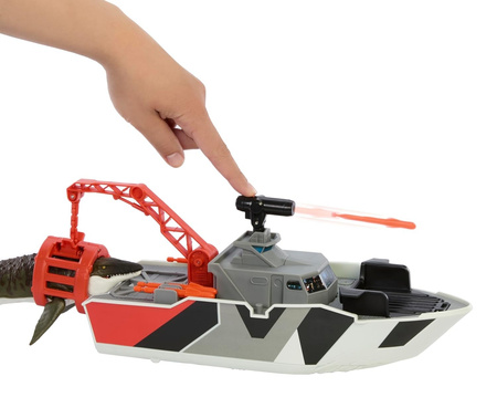 JURASSIC WORLD ODRODZENIE DINOZAUR Mozazaur i łódź ratunkowa