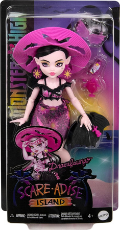 MONSTER HIGH WYSPA STRASZY-RAJ LALKA MODOWA DRACULAURA + AKCESORIA DODATKI