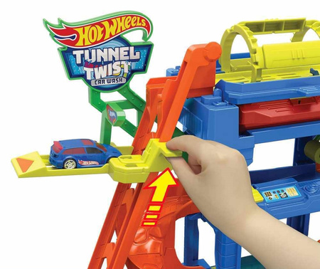 HOT WHEELS MYJNIA SAMOCHODOWA ZESTAW TORÓW ODJAZDOWE ZAKRĘTY + AUTKO HTN80