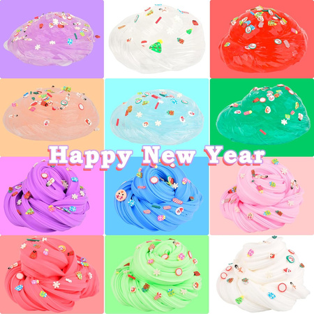 SLIME 12 SZT ŚWIĄTECZNY ZESTAW DLA DZIECI DIY KALENDARZ ŚWIĘTA OZDOBY