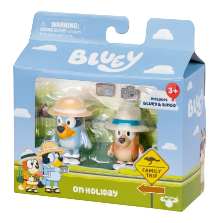 BLUEY BINGO FIGURKI ZESTAW FIGUREK 2-PACK HOLIDAY AKCESORIA