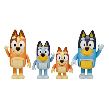 BLUEY BINGO ZESTAW FIGUREK FIGURKI Pieski Blue Bandit Bingo Chilli 4-pak