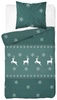 POŚCIEL ŚWIĄTECZNA ŚWIĘTA ZIELONA RENIFER FLANELA 140X200