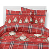 POŚCIEL ŚWIĄTECZNA ŚWIĘTA CZERWONA KRASNAL KRATA BAWEŁNA FLANELA 160X200