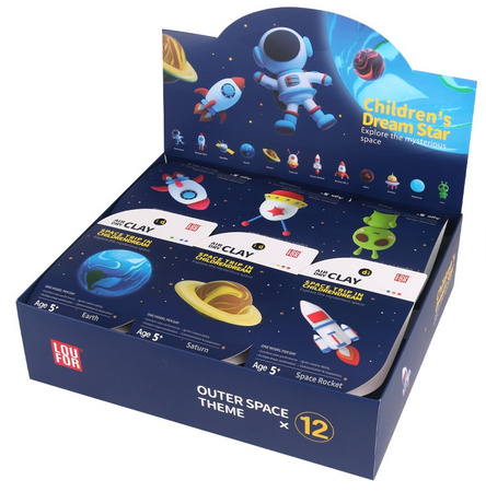 MASA PLASTYCZNA ZESTAW 12 SZTUK SUPER CLAY PIANKOLINA KOSMOS SENSO