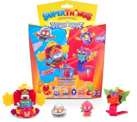 SUPER THINGS ZINGS 6PAK RESCUE FORCE FIGURKI JET