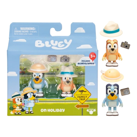 BLUEY BINGO FIGURKI ZESTAW FIGUREK 2-PACK HOLIDAY AKCESORIA