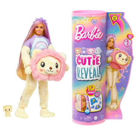 LALKA BARBIE MATTEL CUTIE REVEAL LEW SERIA SŁODKIE STYLIZACJE HKR06