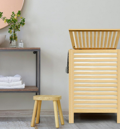 Kosz na pranie bambusowy jednokomorowy BAMBOO 40x40x57cm