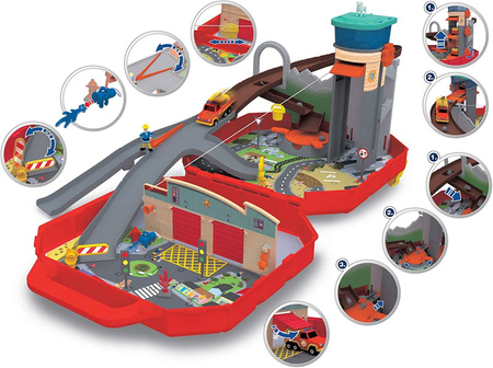 STRAŻAK SAM REMIZA WÓZ WALIZKA ZJEŻDŻALNIA DŹWIĘK