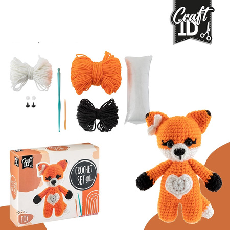 ZESTAW DO SZYDEŁKOWANIA POCZĄTKUJĄCYCH LISEK PREZENT MASKOTKA LIS KREATYWNY