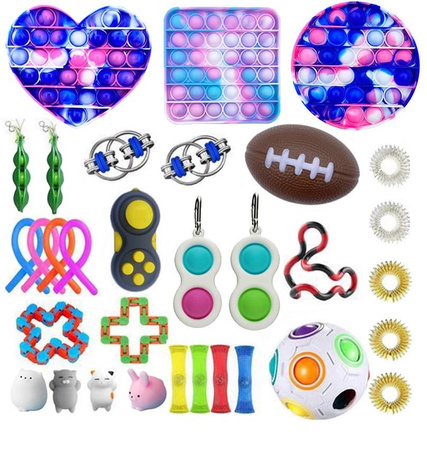 MYSTERY BOX ZESTAW FIDGET TOYS ANTYSTRESOWE POP IT