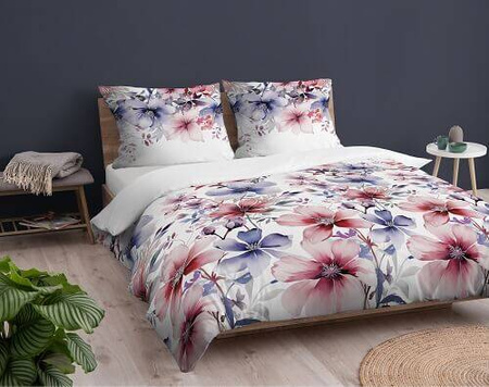 POŚCIEL KWIATY KWIATKI WZORY BAWEŁNIANA BAWEŁNA DO SYPIALNI 160X200