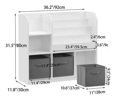 REGAŁ ORGANIZER NA ZABAWKI POJEMNIKI SZAFKA DZIECI KSIĄŻKI BIBLIOTECZKA