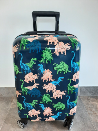 DINOZAURY DINOZAUR WALIZKA NA KÓLKACH DZIECIĘCA PODRÓŻNA SZYFR NA WAKACJE