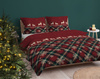 ŚWIĘTA ŚWIĄTECZNA POŚCIEL CZERWONA RENIFER KRATKA ŚNIEŻYNKA BAWEŁNA 220X200