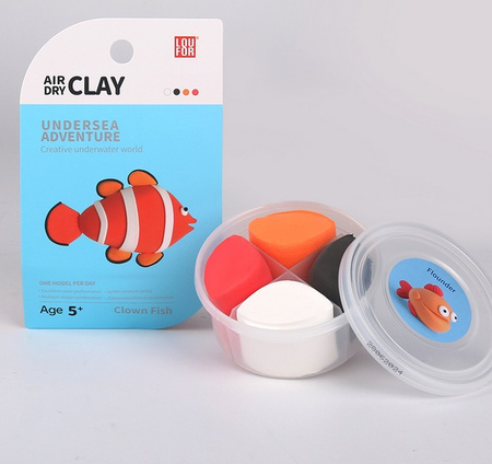 MASA PLASTYCZNA ZESTAW 12 SZTUK SUPER CLAY PIANKOLINA RYBKI OCEAN