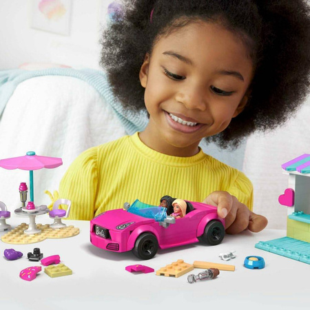 MEGA BLOKS KLOCKI BARBIE zestaw klocków KABRIOLET I STOISKO Z LODAMI