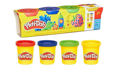 PLAY DOH CIASTOLINA zestaw 4 kolorowych tub
