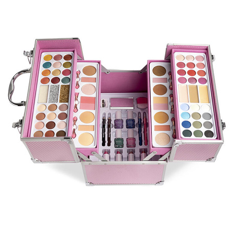 IDC DUŻY KUFER KUFEREK DO MAKIJAŻU NASTOLATKI KOBIETY CIENIE BŁYSZCZYKI