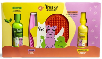 ZESTAW KOSMETYKÓW DLA PSA PIESKA SZAMPON MGIEŁKA SZCZOTKA GRZEBIEŃ