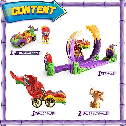T-RACERS SMOCZA PĘTLA ZESTAW Z WYRZUTNIĄ DRAGON LOOP + POJAZD I KIEROWCA