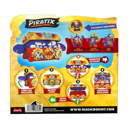 PIRATIX MONSTER TREASURE PIRACI ZESTAW ZŁOTA SKRZYNIA SKARBÓW Z FIGURKAMI