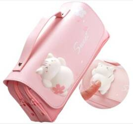 PIÓRNIK TRZYKOMOROWY KOSMETYCZKA KOTEK MOCHI KOTEK TUBA SZKOLNY