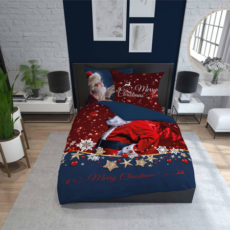 POŚCIEL ŚWIĄTECZNA ŚWIĘTA CZERWONA MIKOŁAJ 160X200