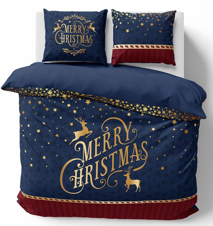 POŚCIEL ŚWIĄTECZNA ŚWIĘTA RENIFERY 160X200 BAWEŁNA