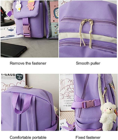 PLECAK SZKOLNY KRÓLIK MIŚ TORNISTER ZESTAW PIÓRNIK TORBA 4w1