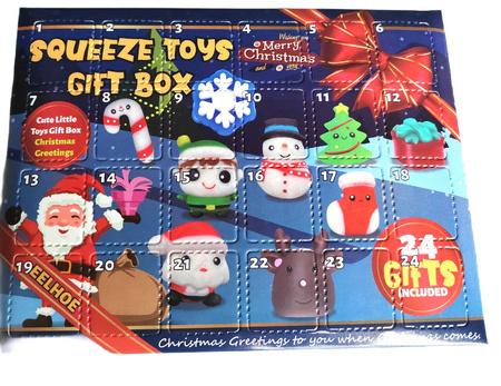 KALENDARZ ADWENTOWY DLA DZIECI GNIOTEK MOCHI SQUISHY GNIOTKI ŚWIĄTECZNE