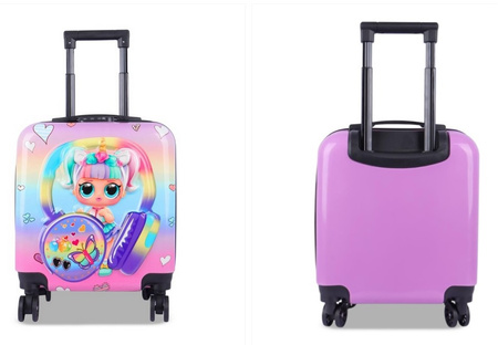 LALKA LALECZKA LOL WALIZKA NA KÓŁKACH 3D DLA DZIECI SZYFR PODRÓŻNA TĘCZOWA
