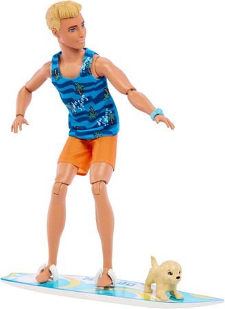 LALKA MATTEL BARBIE KEN SURFER AKCESORIA PIESEK