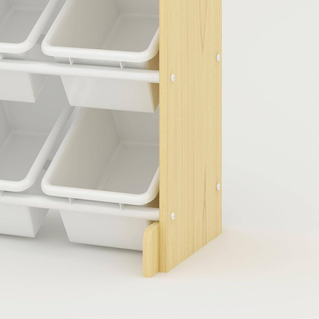 DREWNIANY BIAŁY REGAŁ POJEMNIKI PÓŁKA ORGANIZER DLA DZIECI MEBEL